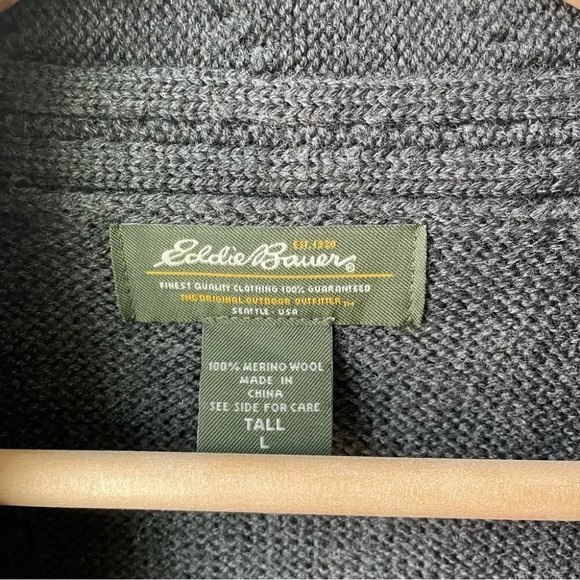 Vintage Eddie Bauer Merino Wool V Neck Knit  Sweater - Picture 4 of 8